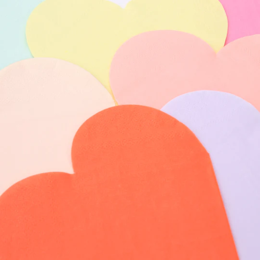 Party Pallette Heart Large Napkins (x20)