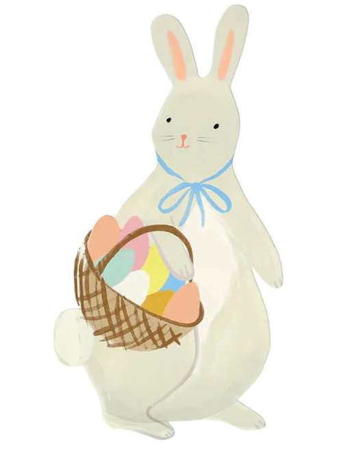 Bunny with Basket Plates (x8)