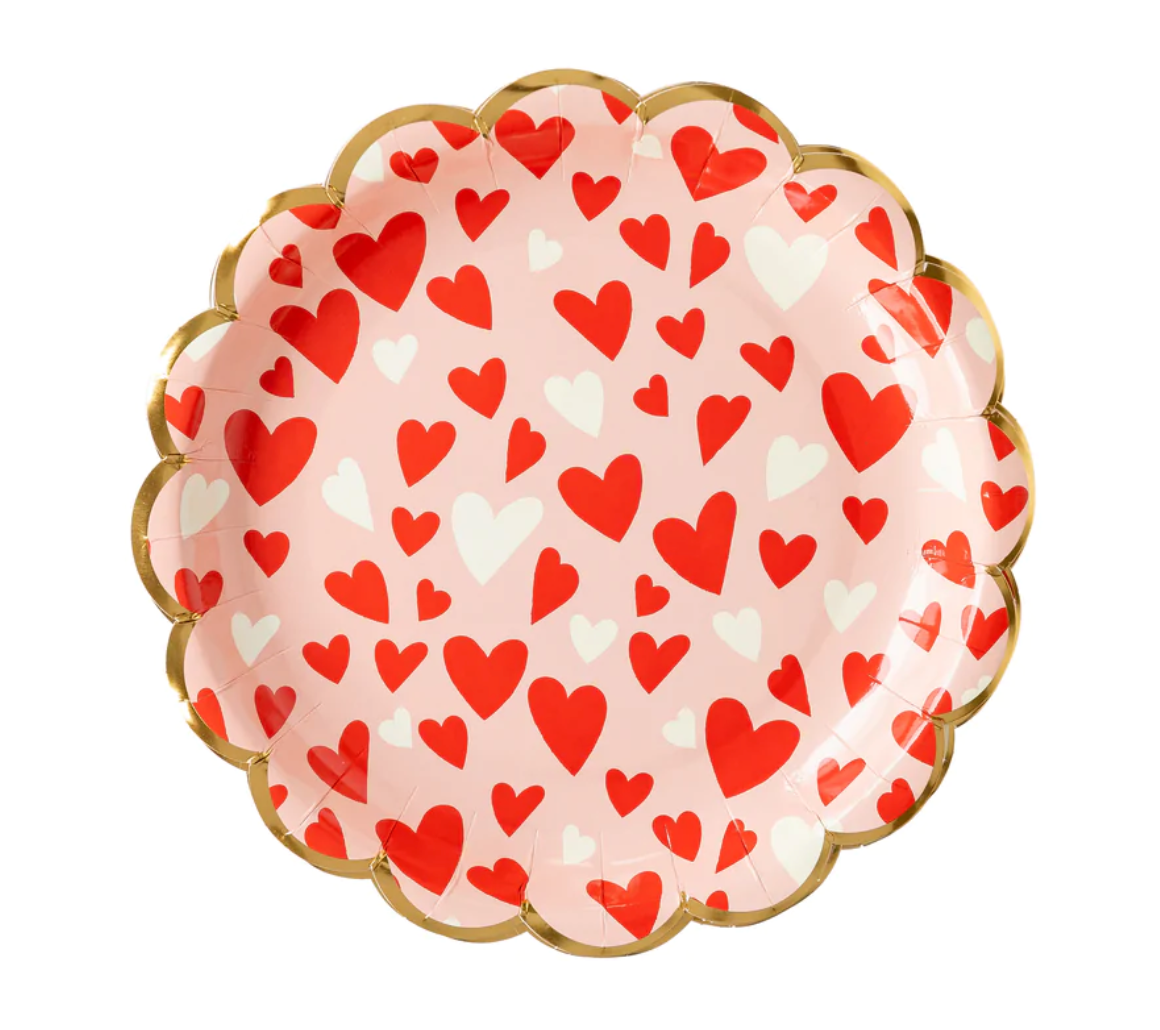 Valentine Heart Scatter Scalloped Plate (x8)