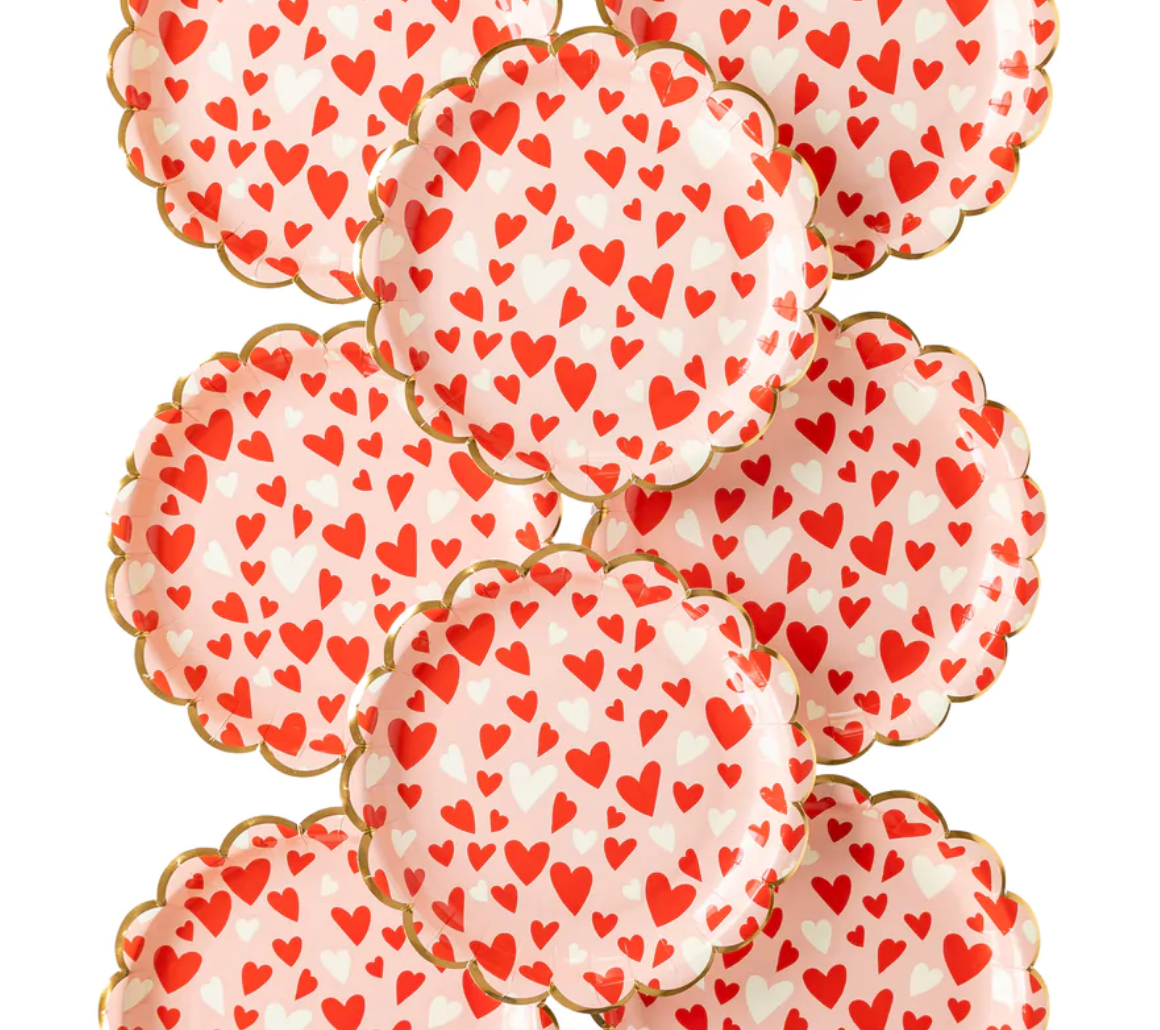 Valentine Heart Scatter Scalloped Plate (x8)