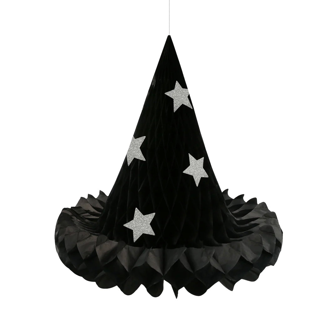 Hanging Honeycomb Witch Hat Decorations (x 3)