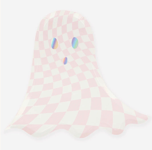 Pink Checker Ghost Plates (x 8)