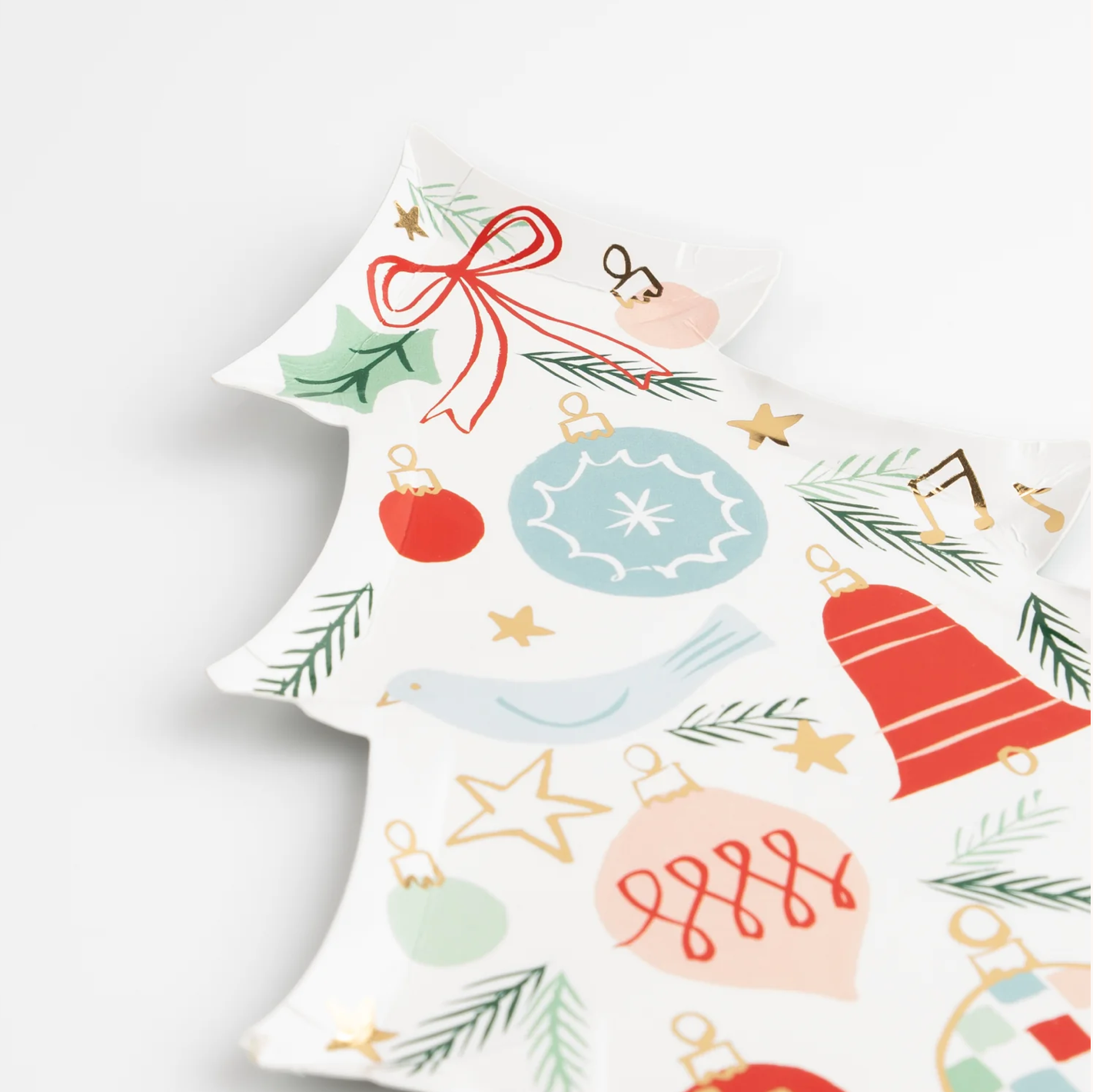 Festive Pattern Tree Plates (x 8)