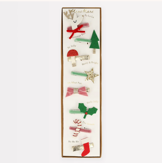 Christmas Icon Hair Clips (x 8)