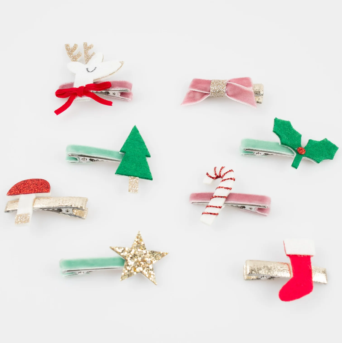 Christmas Icon Hair Clips (x 8)