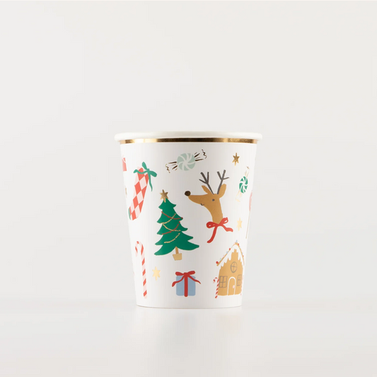 Jolly Christmas Cups (x 8)