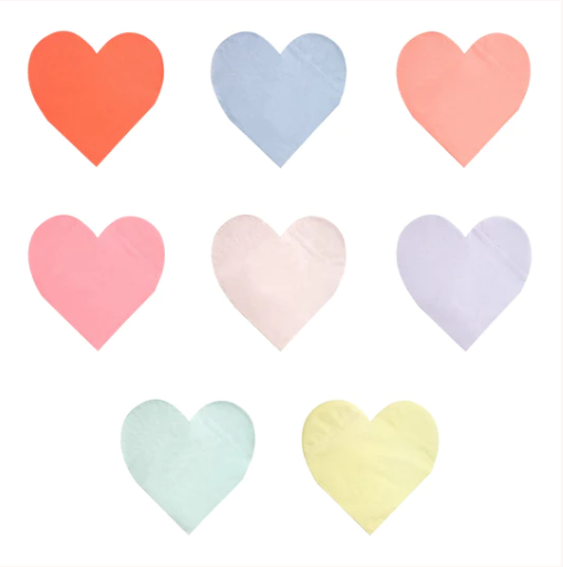 Party Pallette Heart Large Napkins (x20)