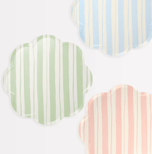 Ticking Stripe Dinner Plates (x 8)