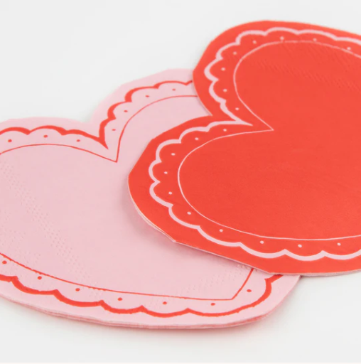 Lacy Heart Large Napkins (x16)