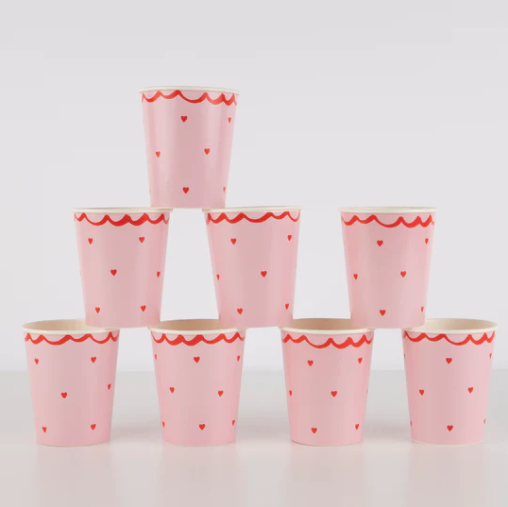 Lacy Heart Cups (x 8)