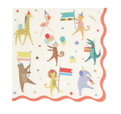 Animal Parade Large Napkins (x 8)