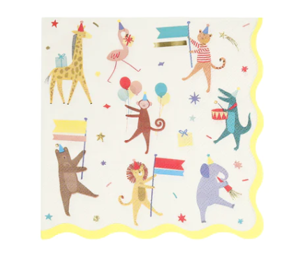 Animal Parade Large Napkins (x 8)