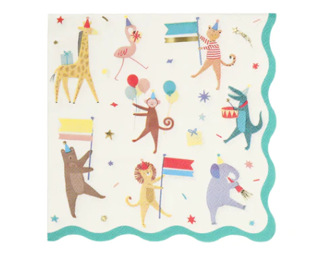 Animal Parade Large Napkins (x 8)