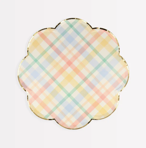 Plaid Pattern Side Plates (x 8)