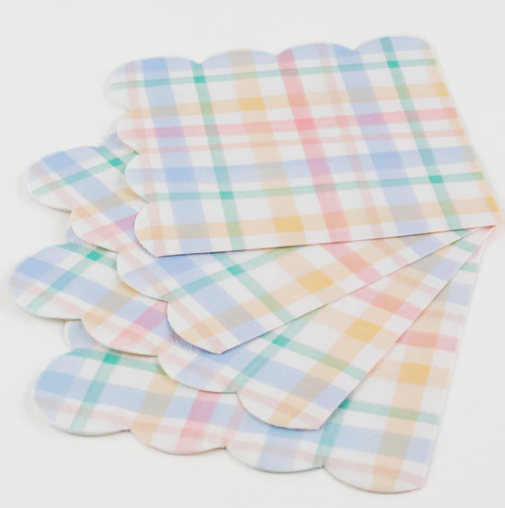 Plaid Pattern Large Napkins (x 16)