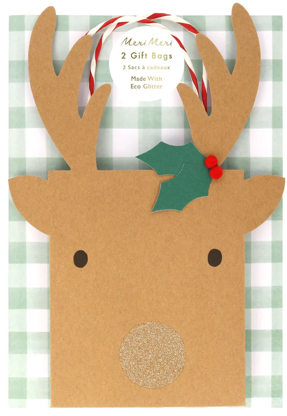 Small Reindeer Gift Bags (x2)