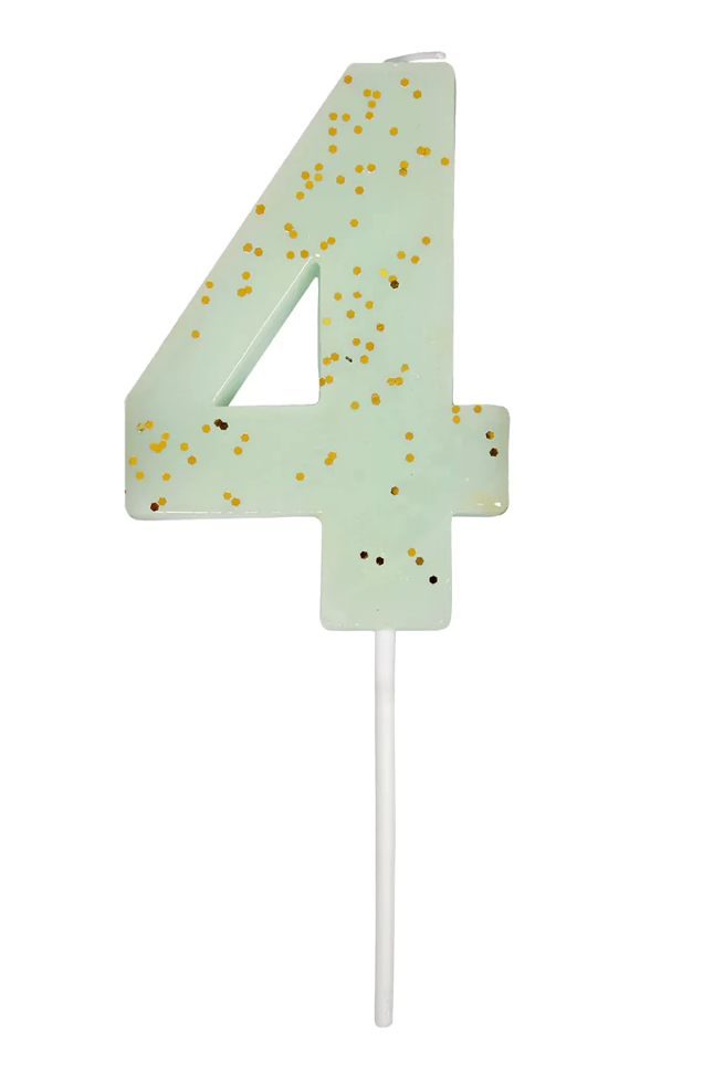 Mint Number 4 Candle (x1)