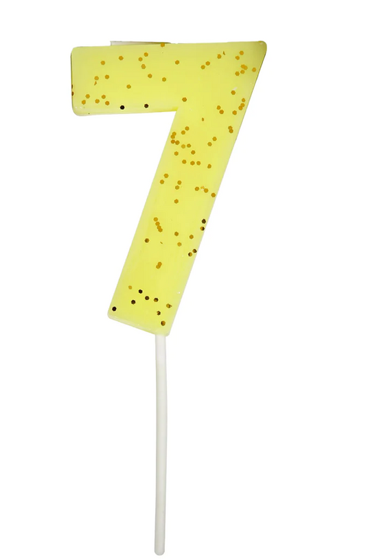 Yellow Number 7 Candle (x1)