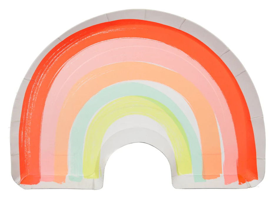 Neon Rainbow Plates (x12)