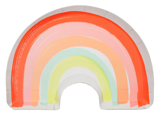 Neon Rainbow Plates (x12)