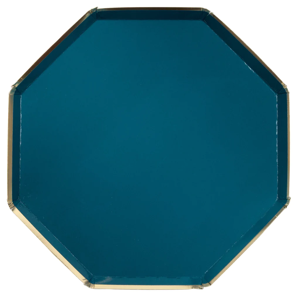 Dark Teal Dinner Plates (x8)