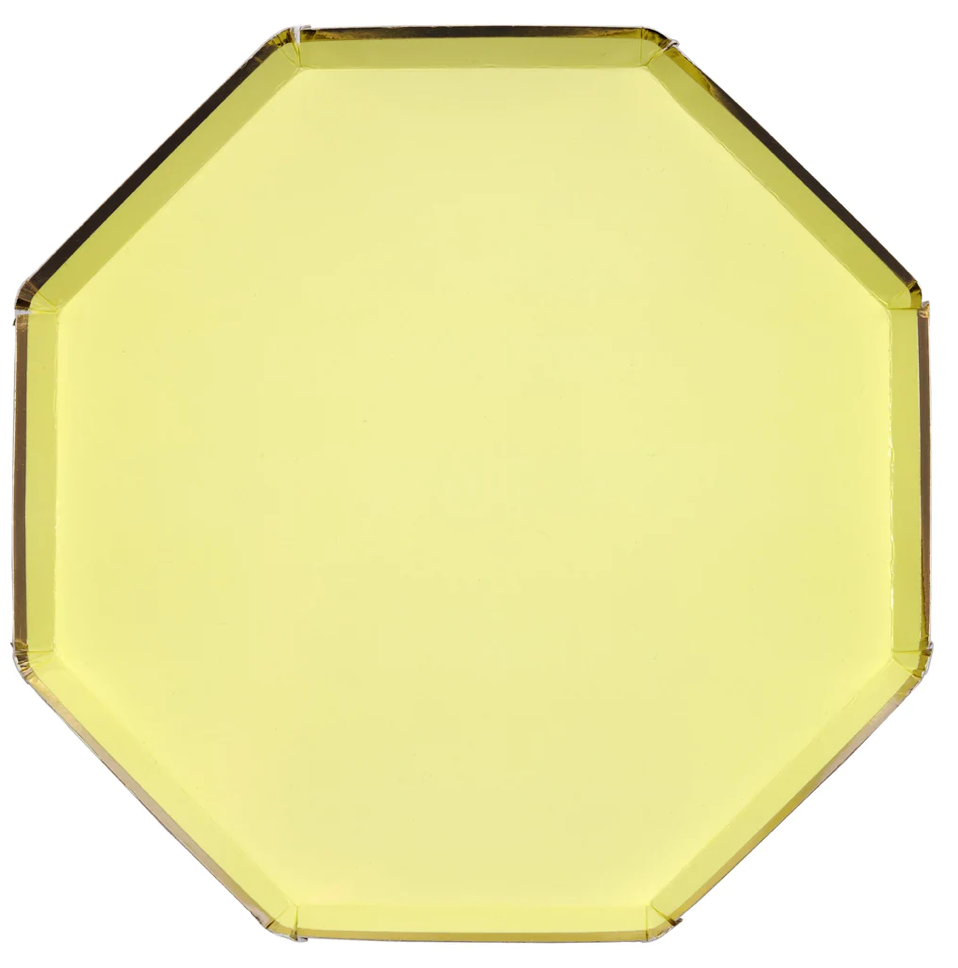 Pale Yellow Dinner Plates (x8)