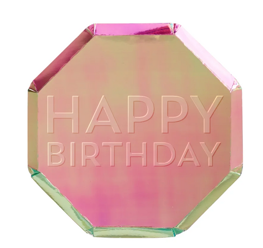 Happy Birthday Iridescent Plate 10.25 inches