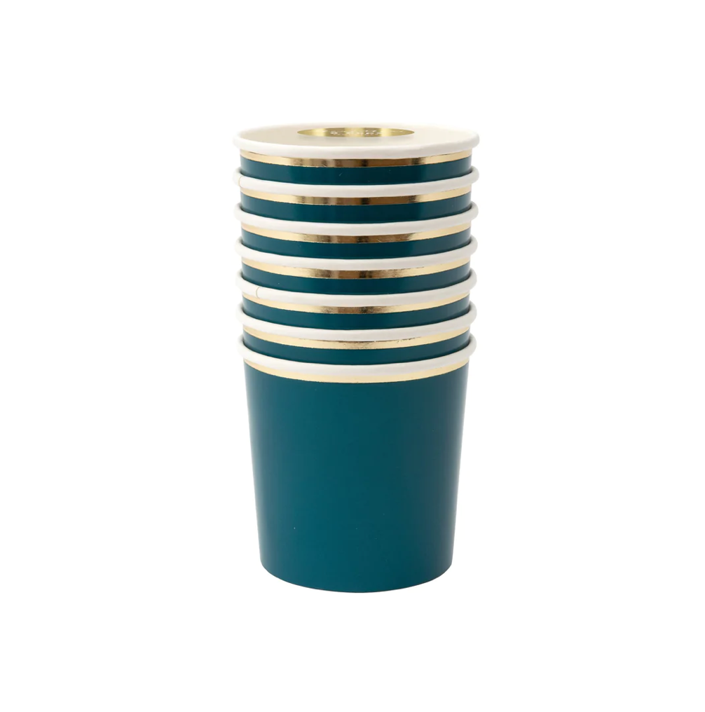 Dark Teal Tumbler Cups (x 8)