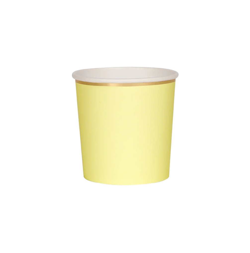 Pale Yellow Tumbler Cups (x 8)