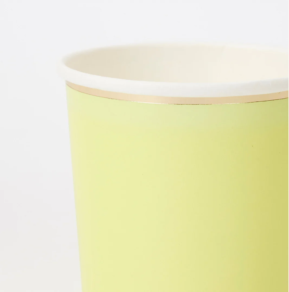 Pale Yellow Tumbler Cups (x 8)