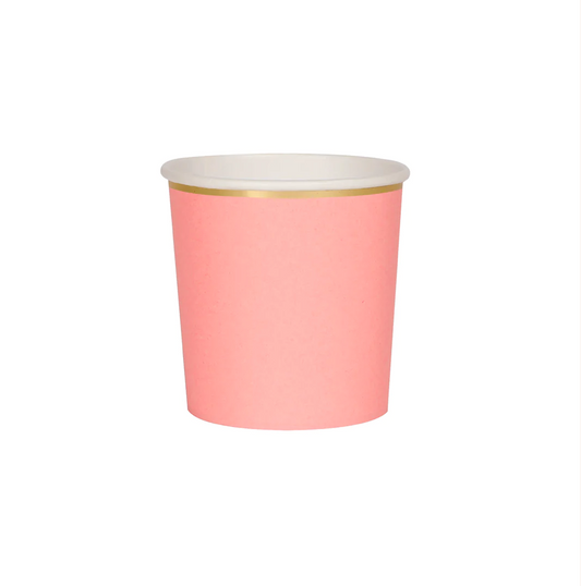 Neon Coral Tumbler Cups (x 8)