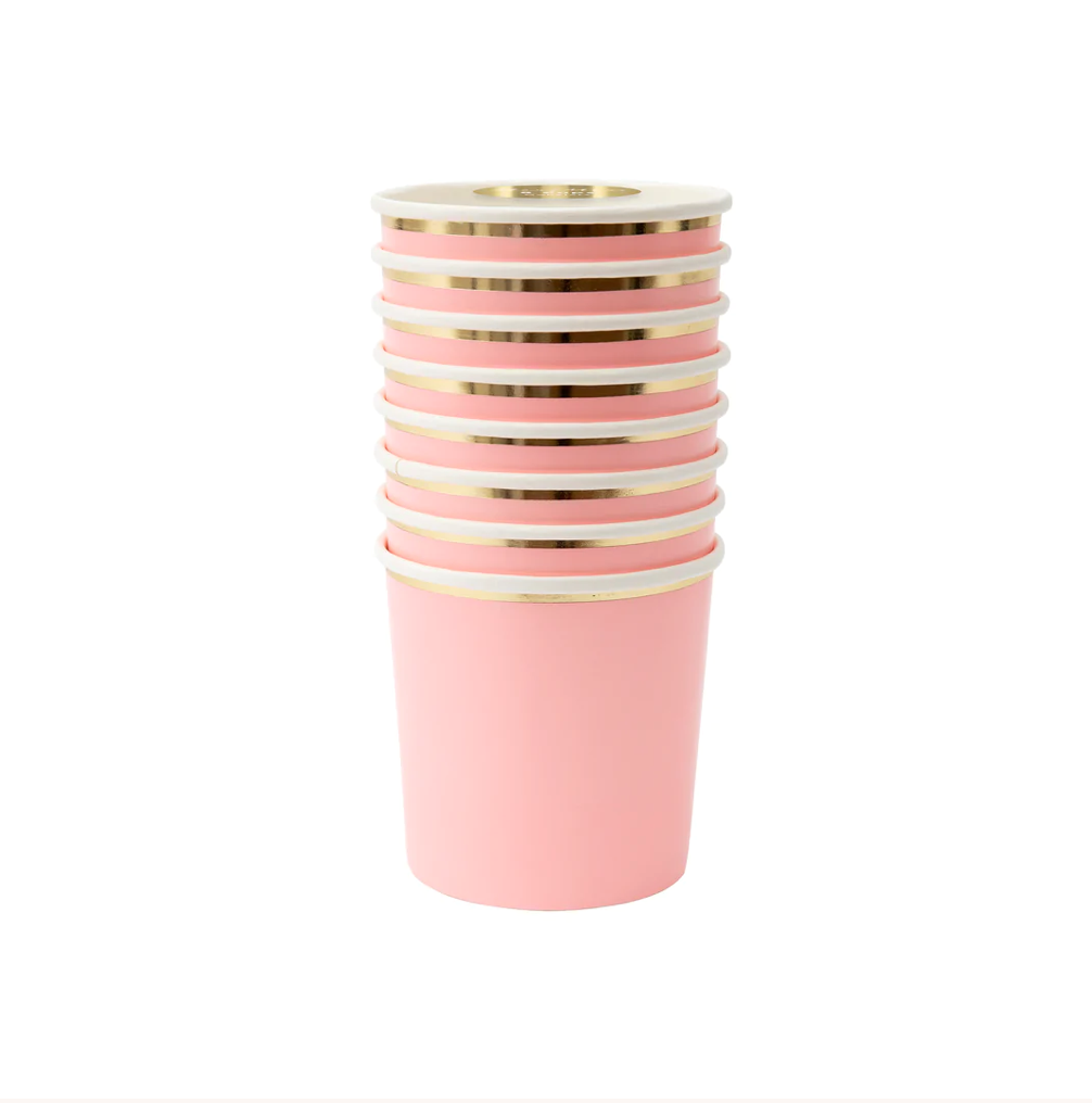 Neon Coral Tumbler Cups (x 8)