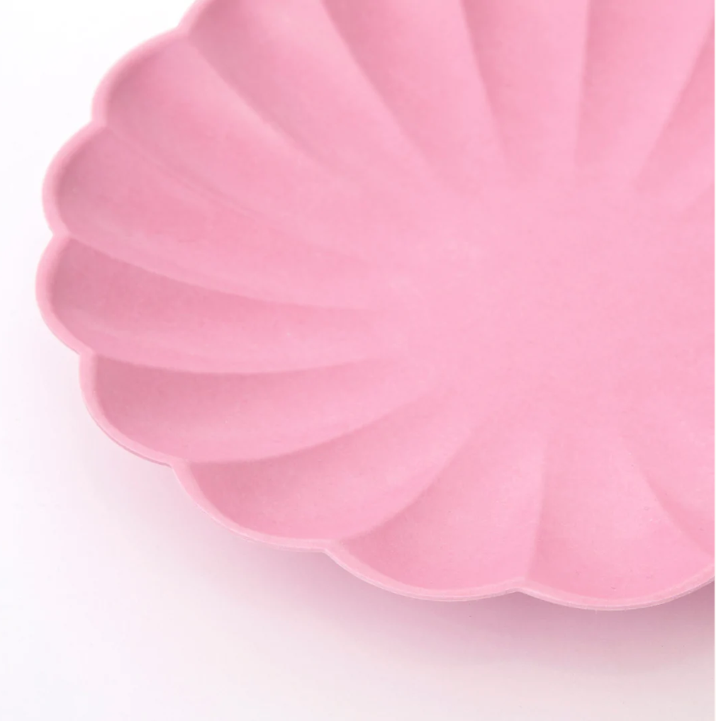 Small Bubblegum Pink Compostable Plates (x 8)