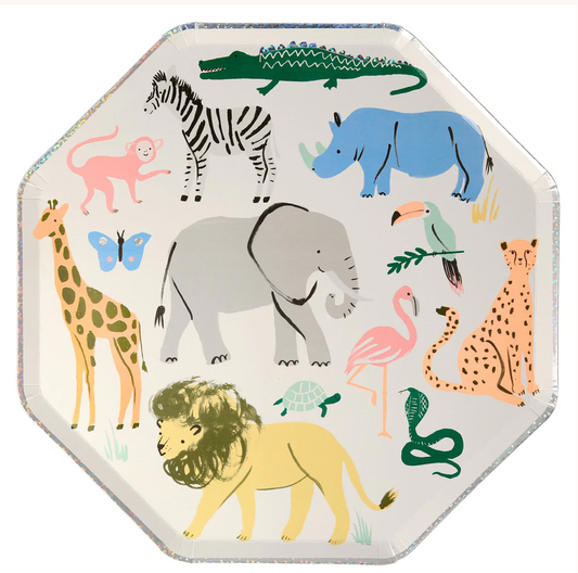 Safari Animals Dinner Plates (x 8)