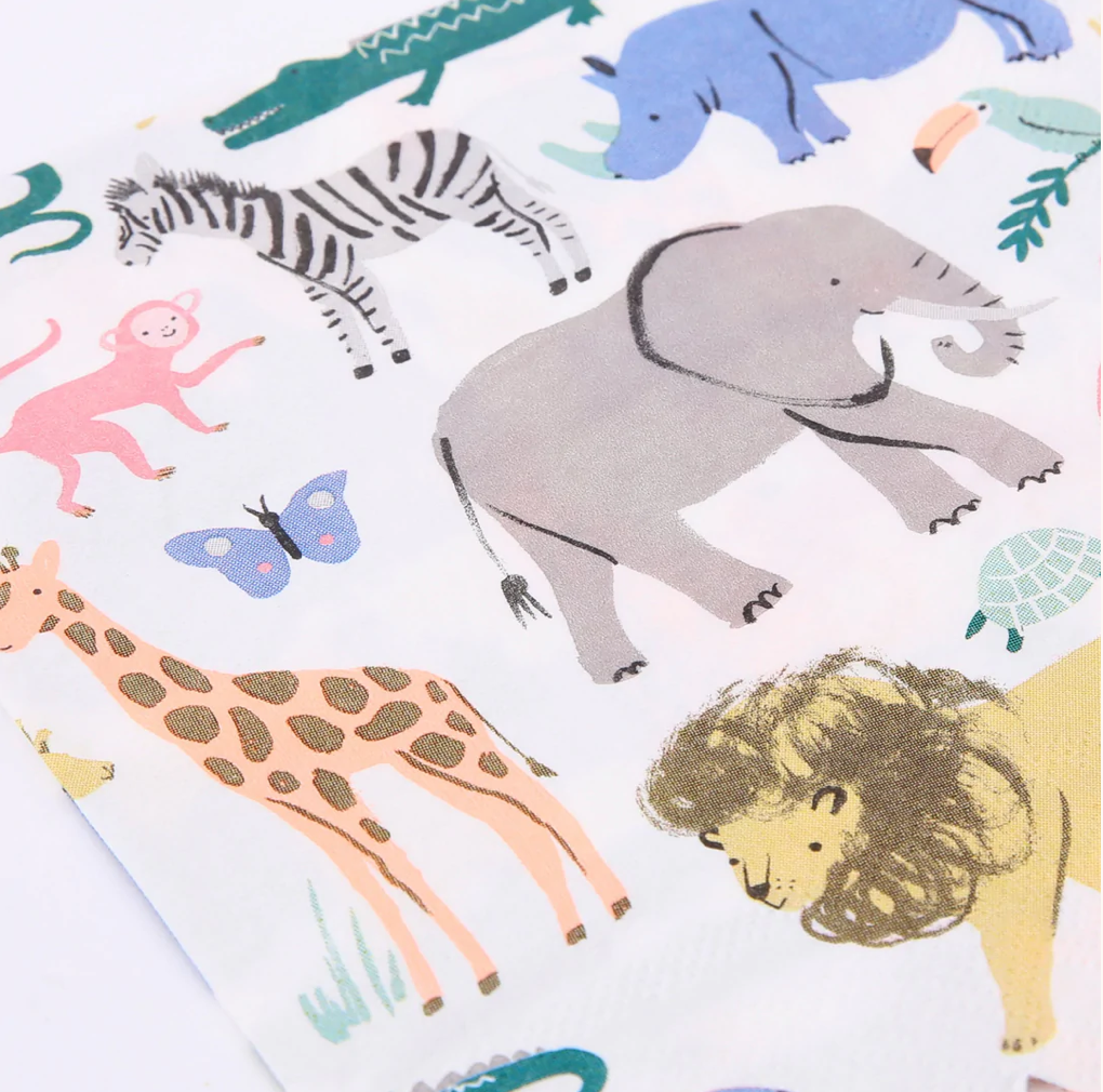 Safari Animals Large Napkins (x 20)