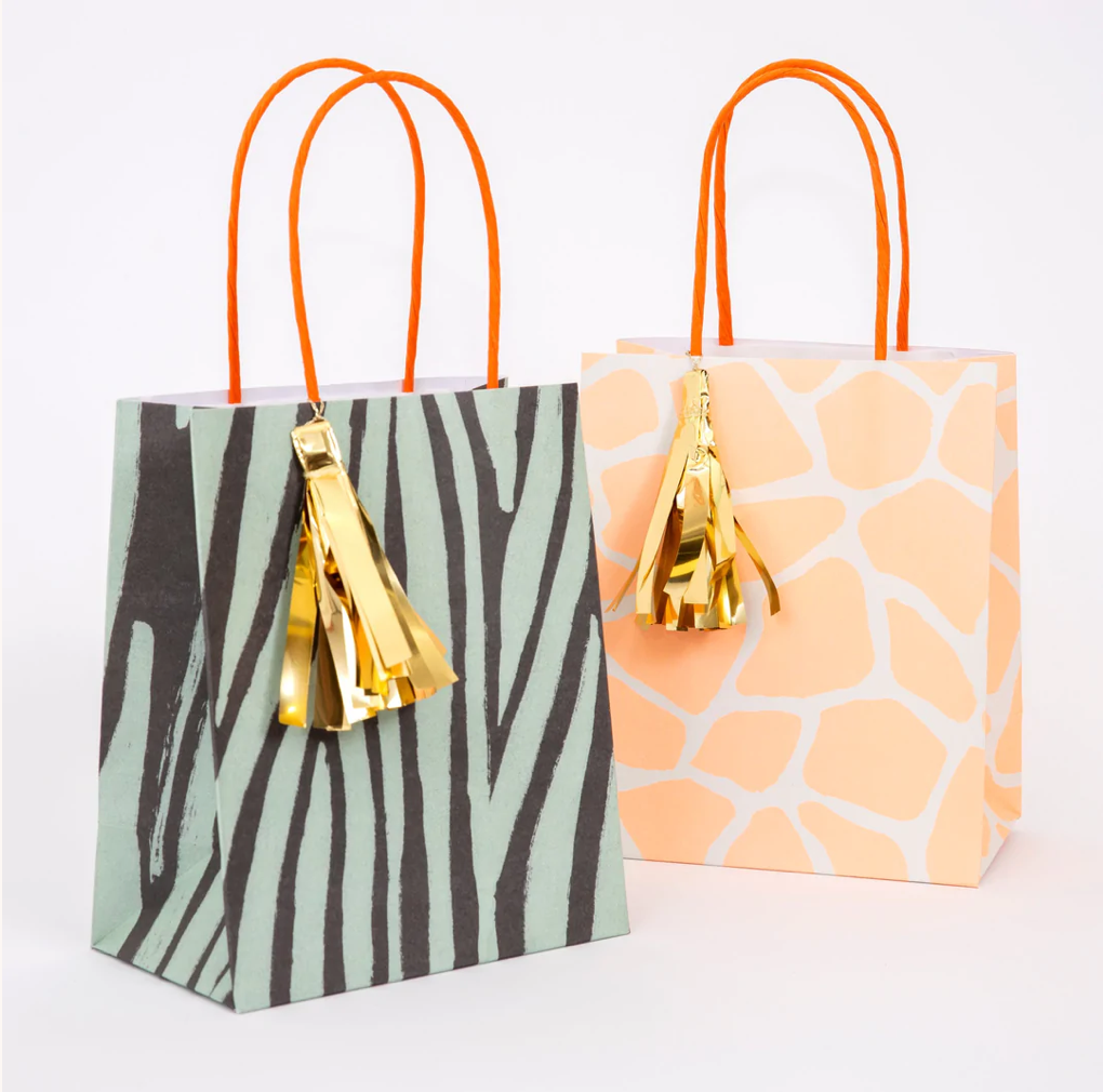 Safari Animal Print Party Bags (x 8)