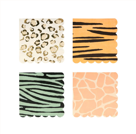 Safari Animal Print Small Napkins (x 16)