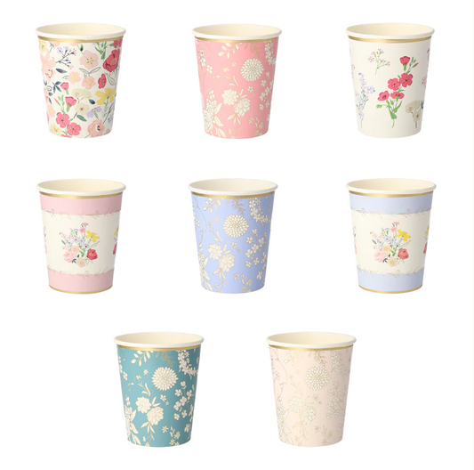 English Garden Party Cups (x 8)