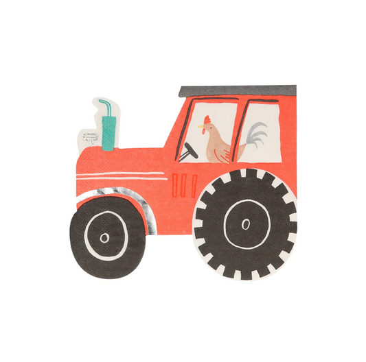 On The Farm Tractor Napkins (x 16)