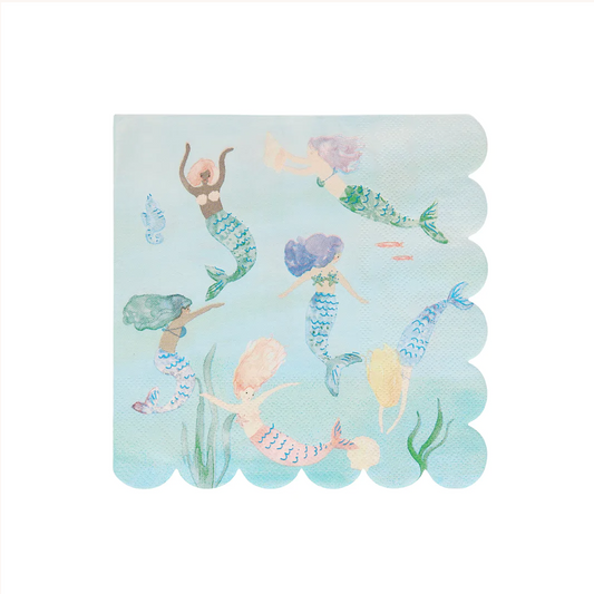 Mermaids Swimming Napkins (x 16)