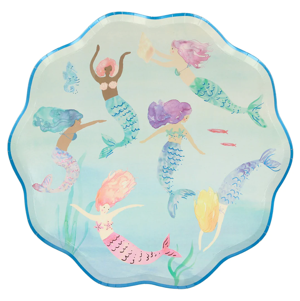 Mermaids Swimming Plates (x 8)