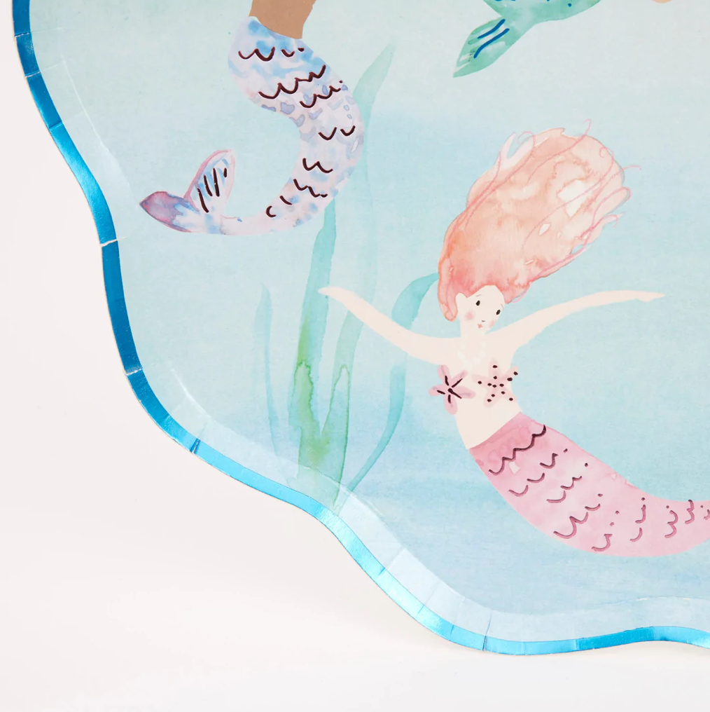 Mermaids Swimming Plates (x 8)