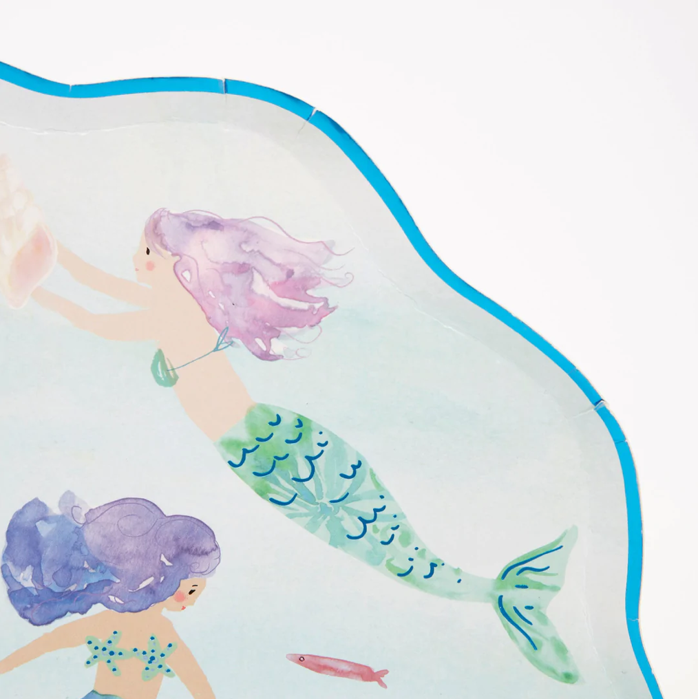 Mermaids Swimming Plates (x 8)