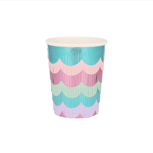 Mermaid Scalloped Fringe Cups (x 8)