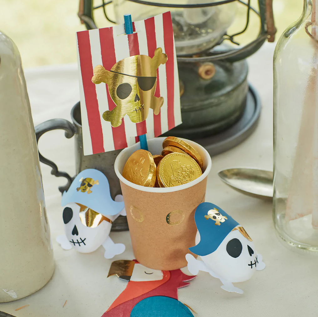 Pirate Cup & Straws Set (x 8)