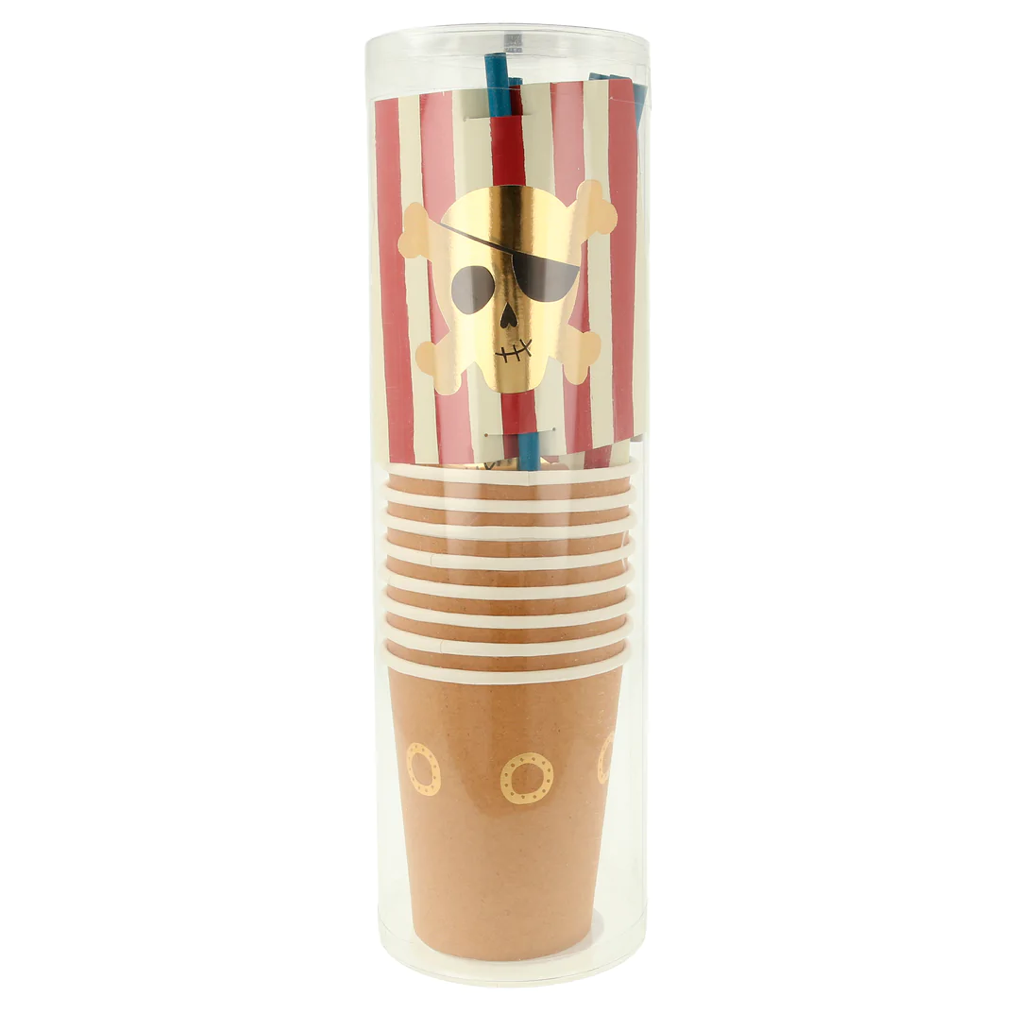 Pirate Cup & Straws Set (x 8)