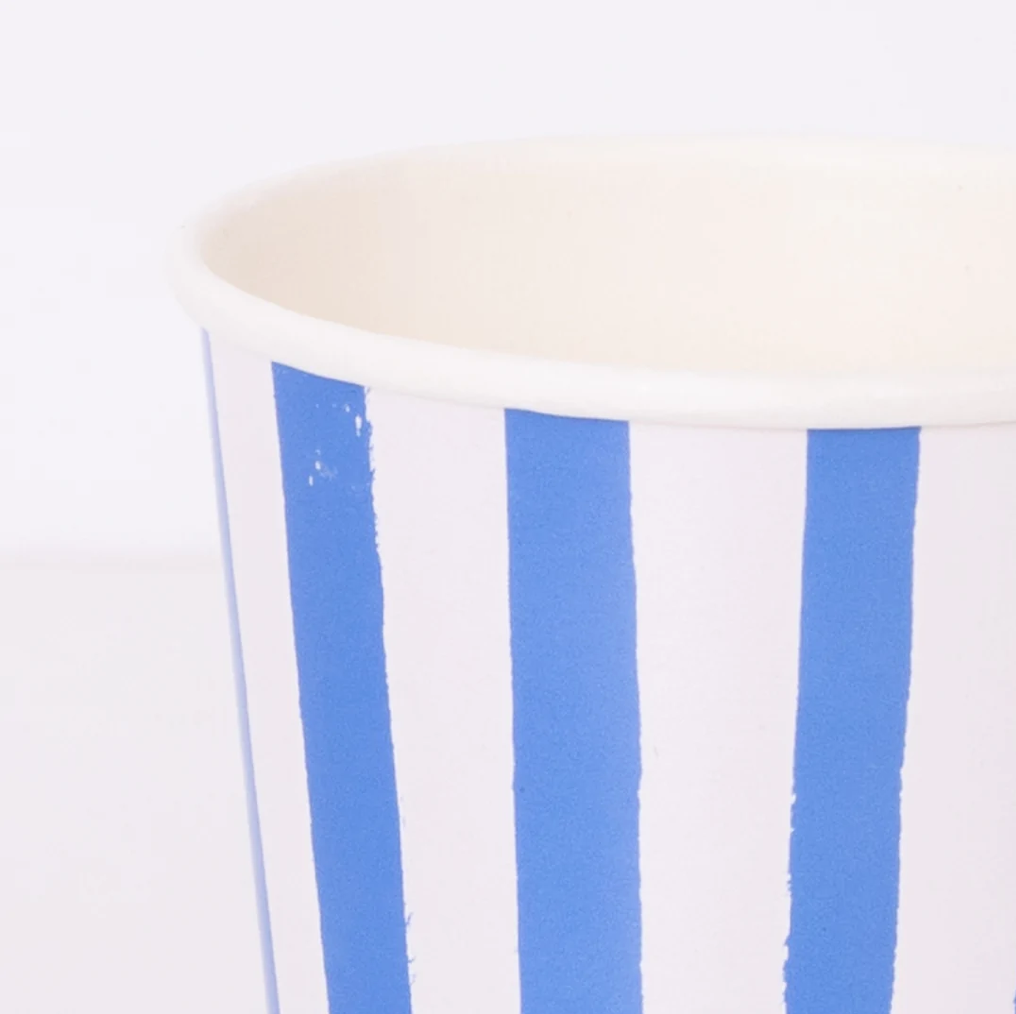 Mixed Stripe Cups (x 8)