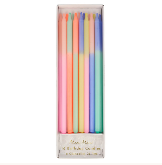 Multi Color Block Candles (x 16)