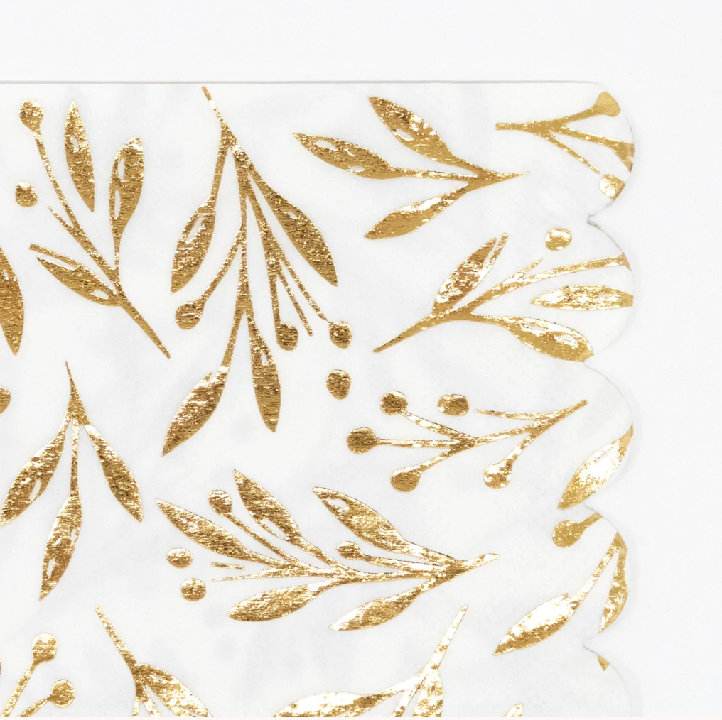 Gold Leaf Small Napkins (x16)