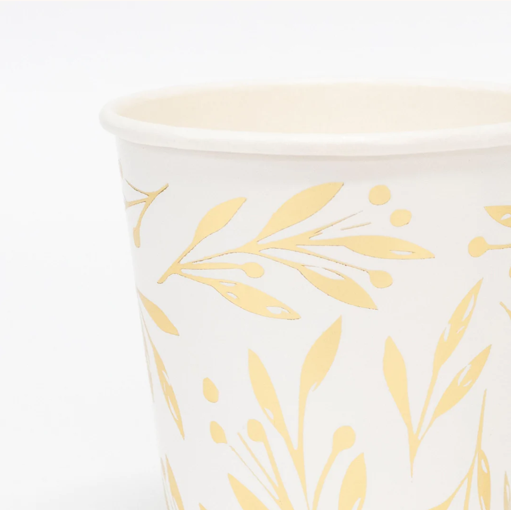 Gold Leaf Cups (x8)